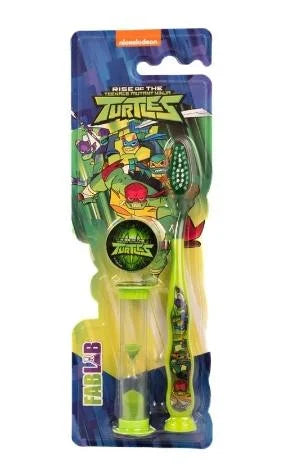 فرشاة اسنان اطفال مع ساعة رملية مؤقت بعدة اشكال من فاب لاب - TURTLES