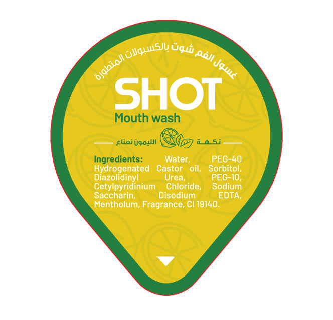 SHOT Mouth Wash Capsules with Lemon and Mint Flavor - 20 Capsules