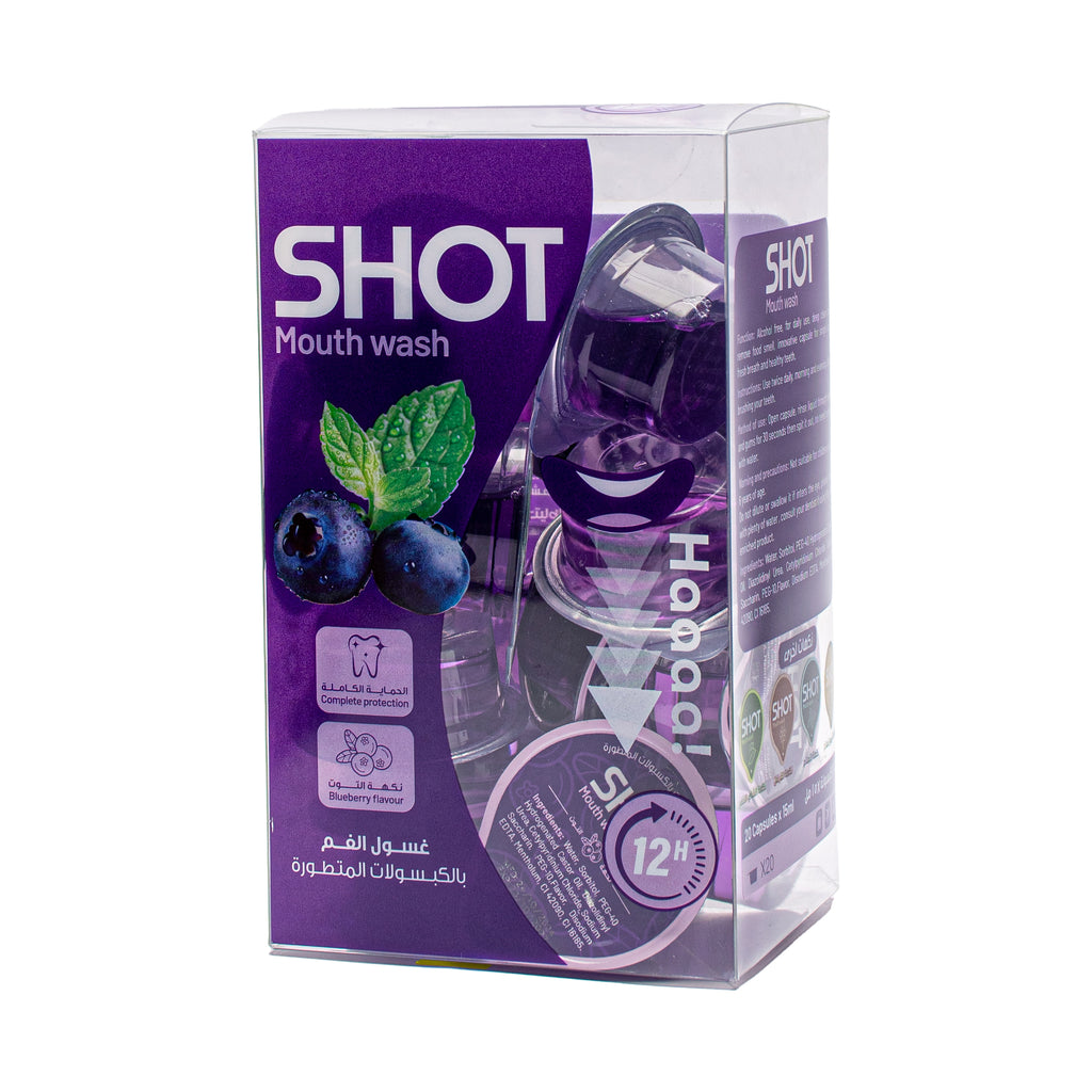 SHOT Mouth Wash Capsules with Berry Flavor – 20 Capsules 15 ml