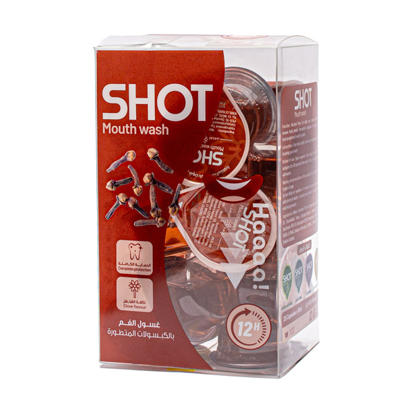 SHOT Mouth Wash Capsules with Clove Flavor – 20 Capsules, 15 ml Each