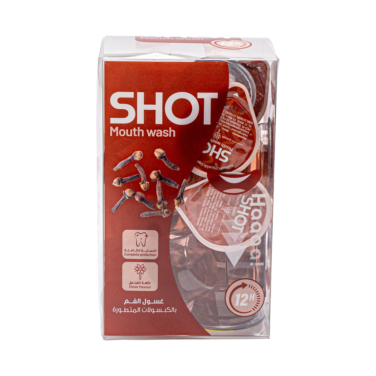 SHOT Mouth Wash Capsules with Clove Flavor – 20 Capsules, 15 ml Each