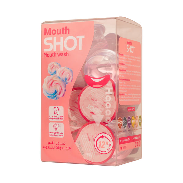 Mouth Shot Advanced Mouthwash Capsules Cotton Candy Flavor – 20 Capsules × 15 ml