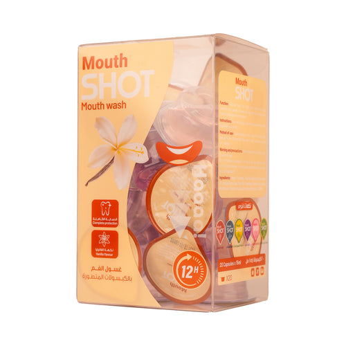 Mouth Shot Mouthwash Capsules Vanilla Flavor – 20 Capsules × 15 ml